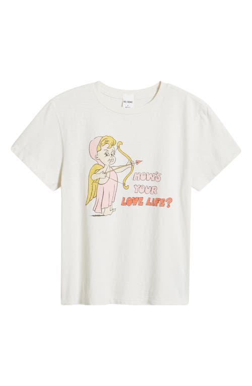 Re/done Love Life T-shirt In Vintage White