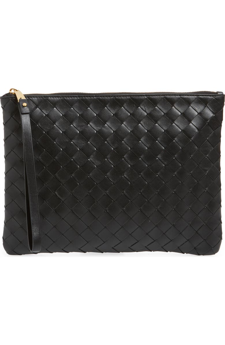 Bottega Veneta Intrecciato Leather Pouch, Main, color,