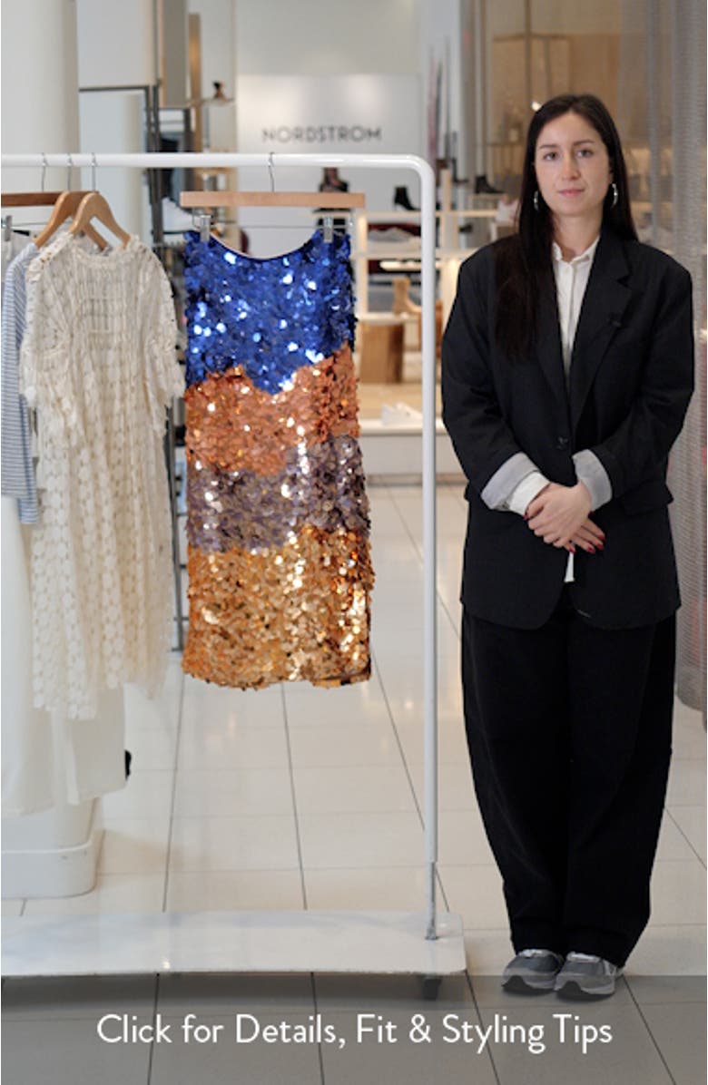 Matilde Colorblock Sequin Midi Skirt, sales video thumbnail