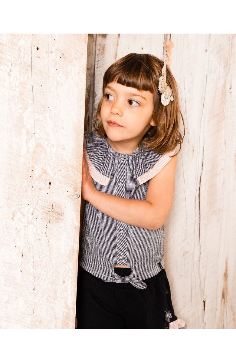 Deux par Deux Little Girl's Crinkle Short With Frills Black And Butterflies, Alternate, color,
