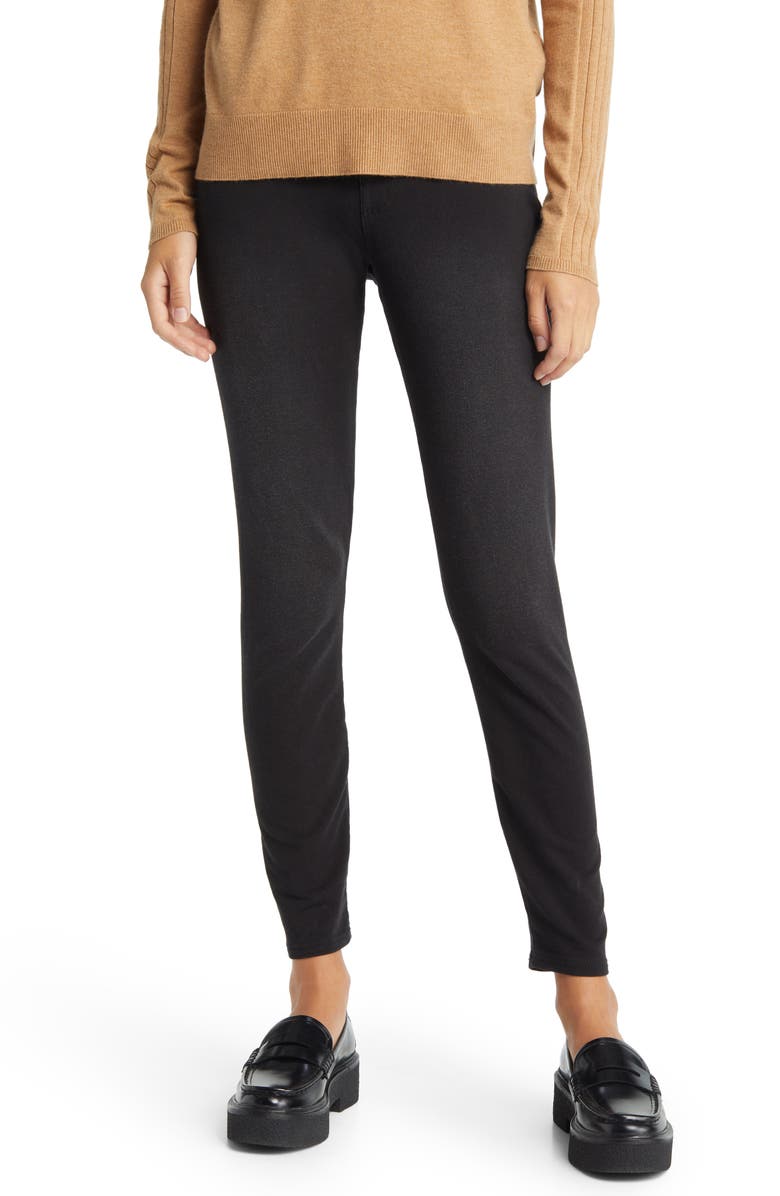 Hue Game Changing Seamless Denim Leggings, Main, color, Black Wash