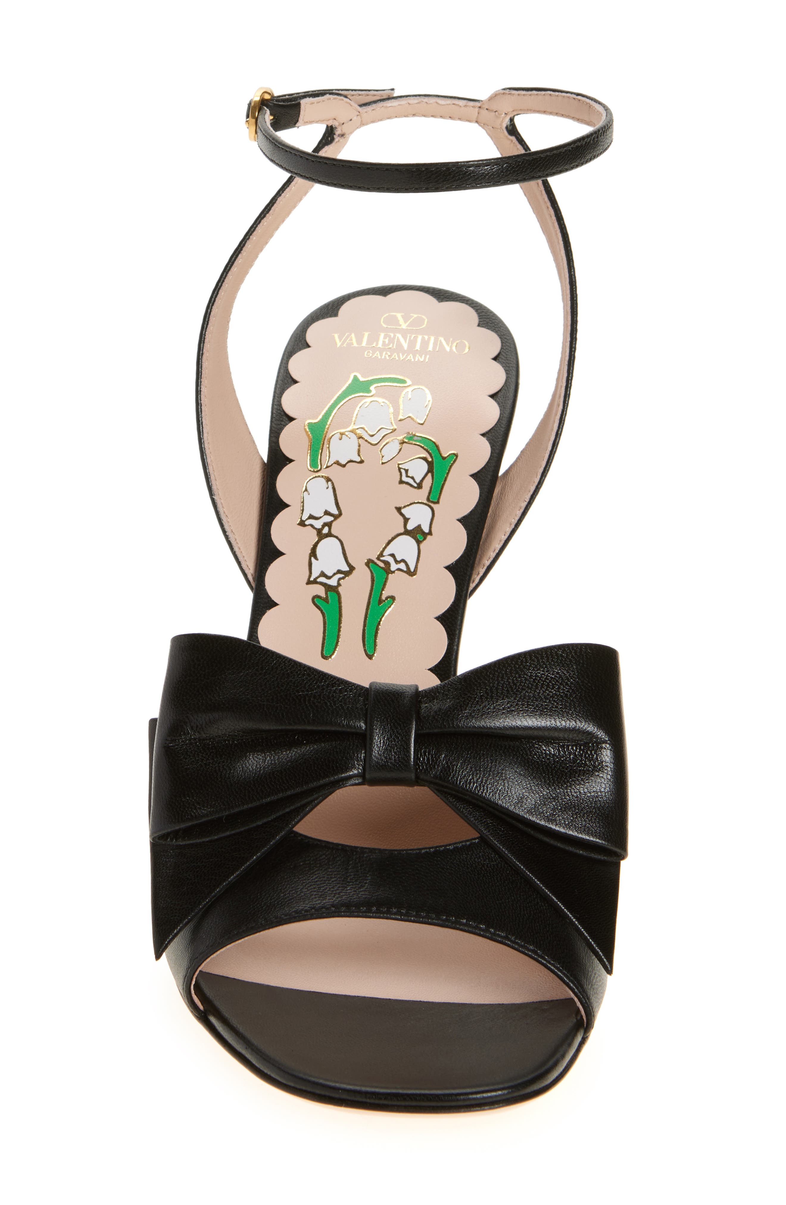 Valentino Garavani Bowow Ankle Strap Sandal, Alternate, color, Black