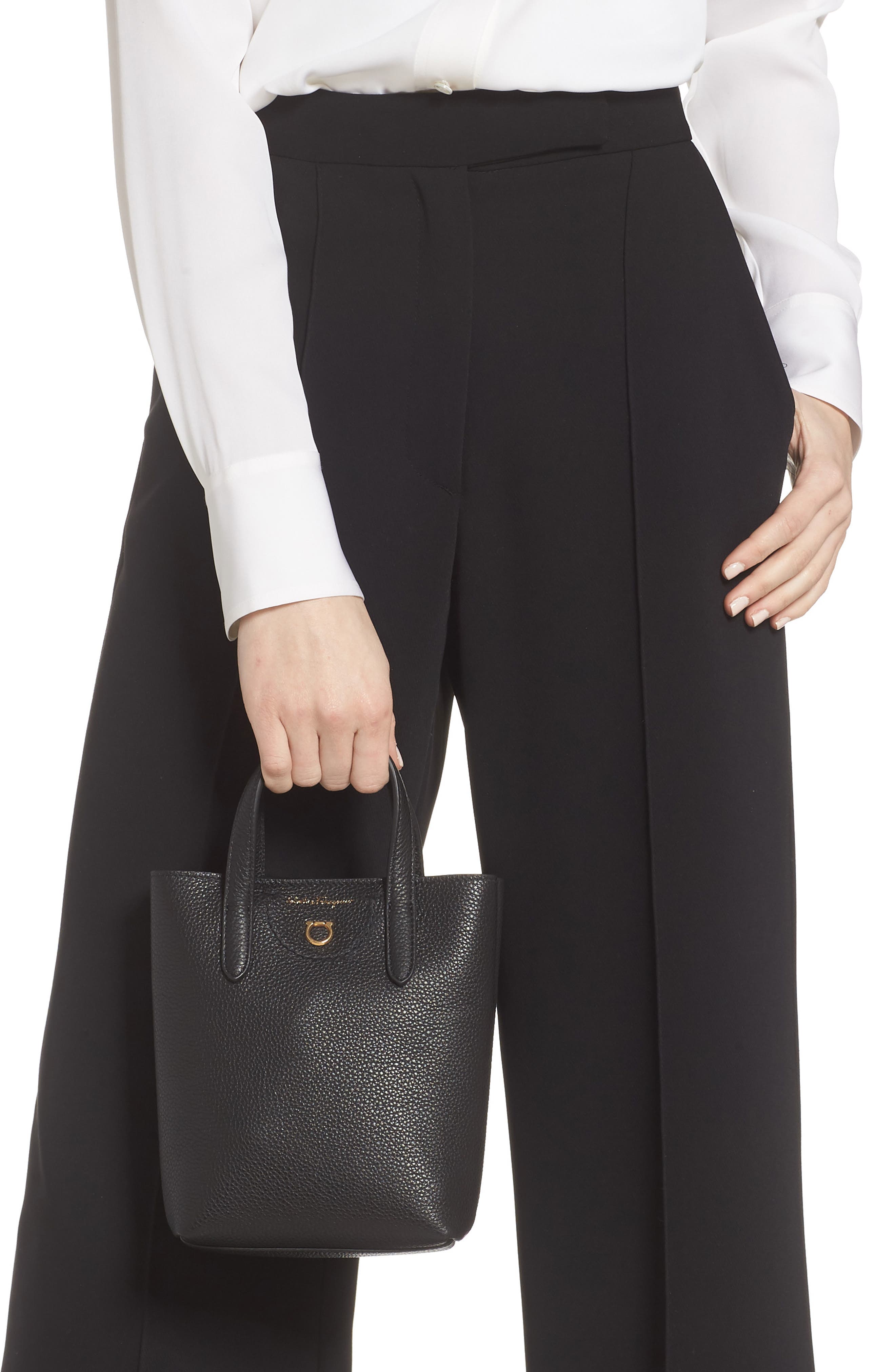 FERRAGAMO Travel Leather Tote, Alternate, color, 