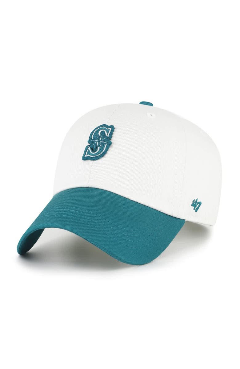 '47 Men's '47 White/Teal Seattle Mariners Contemporary Tonal Clean Up Adjustable Hat, Main, color, White