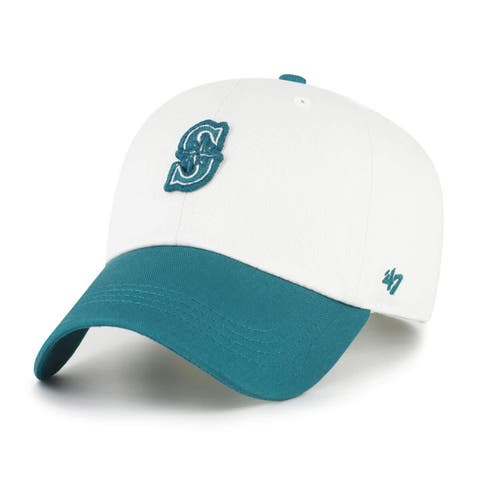 Men's '47 White/Teal Seattle Mariners Contemporary Tonal Clean Up Adjustable Hat