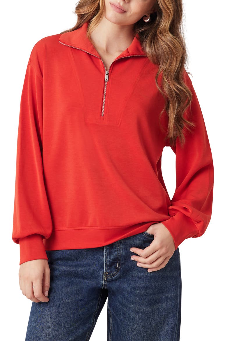 Quarter Zip Sweatshirt, Main, color, AURA ORANGE