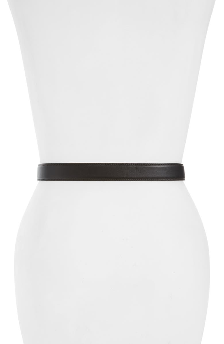 Gucci Logo Buckle Calfskin Leather Belt, Alternate, color, 