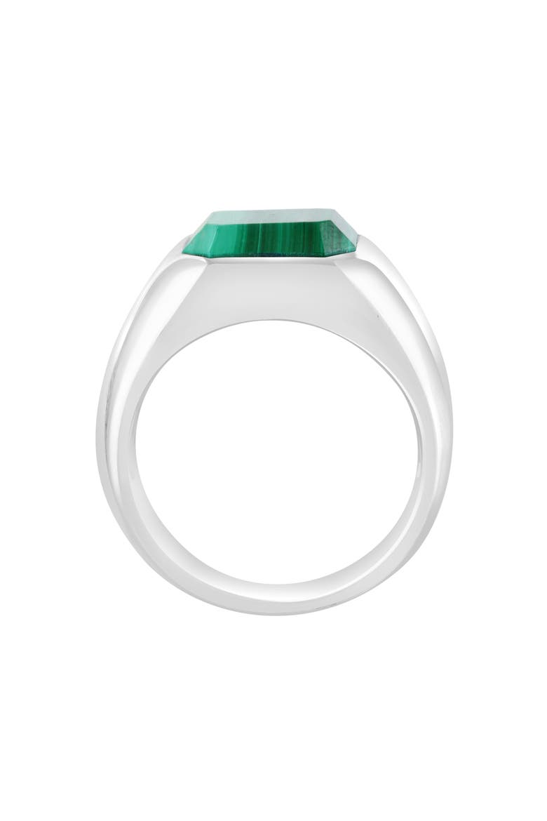 Men's Malachite Signet Ring, Alternate, color, GREEN