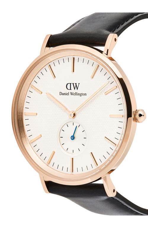 Daniel Wellington Classic Multi Eye Leather Strap Watch, 40mm In Black