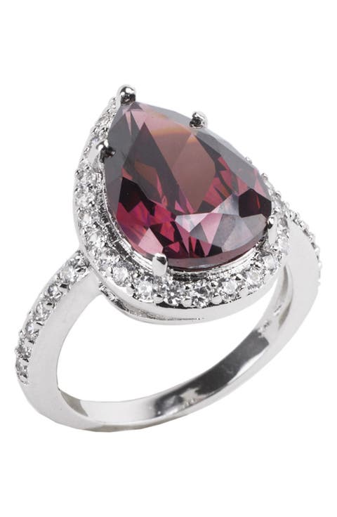 CZ BY KENNETH JAY LANE Pear Cut CZ Halo Ring