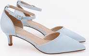 Kailee P Farah Satin pointed toe Kitten Low Heel Wedding Shoes