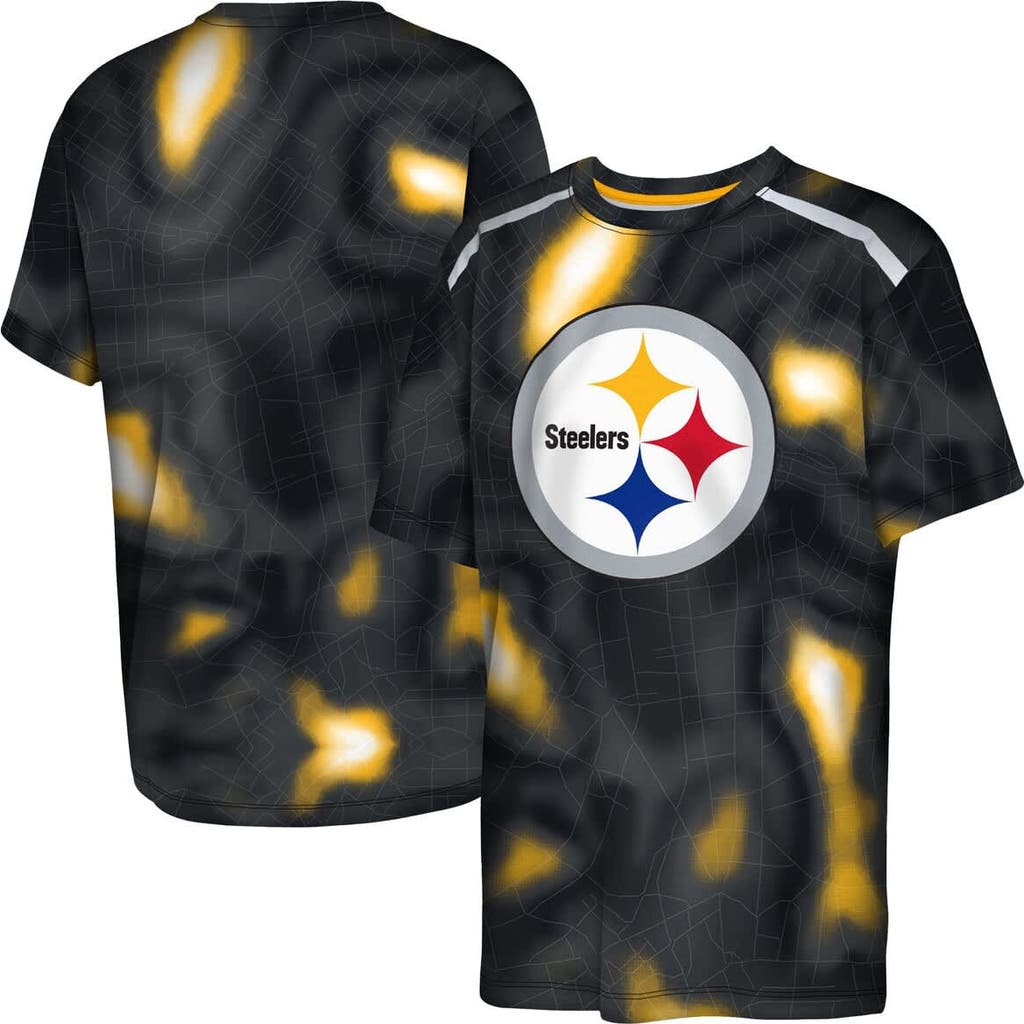 Outerstuff Youth Black Pittsburgh Steelers End Zone Dri-tek T-shirt In Black