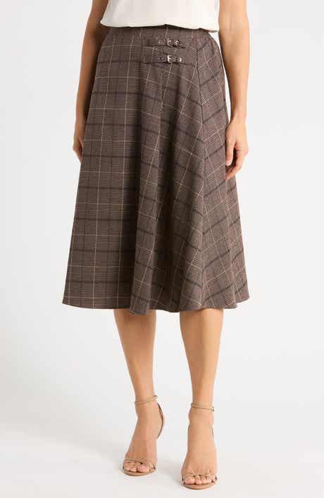 Plaid Midi Skirt