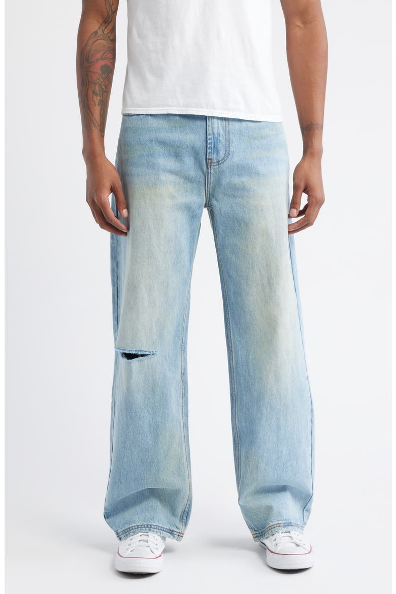 Ripped Baggy Straight Leg Jeans, Main, color, ALL DAY INDIGO