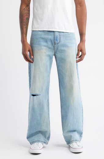 Ripped Baggy Straight Leg Jeans