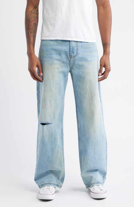 Ripped Baggy Straight Leg Jeans