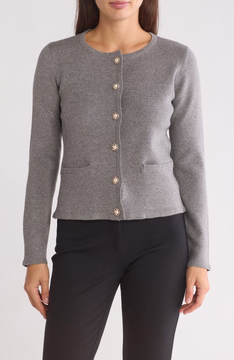 Celeste Double Knit Crop Cardigan Sweater