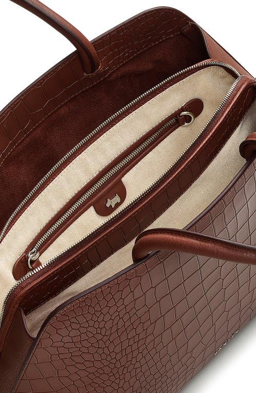 Radley Liverpool Street Croc Embossed Leather Satchel In Brown