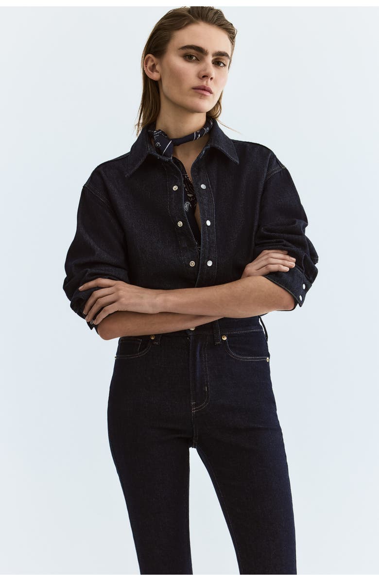 H&M Skinny High Waist Jeans, Alternate, color, Dark Denim Blue