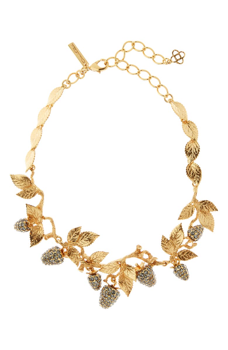 Oscar de la Renta Berry Necklace, Main, color, 