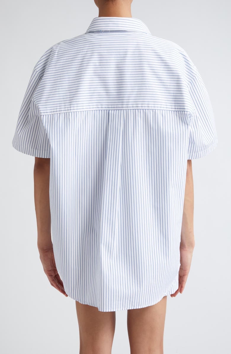 Róhe Stripe Short Sleeve Cotton Shirt, Alternate, color, 