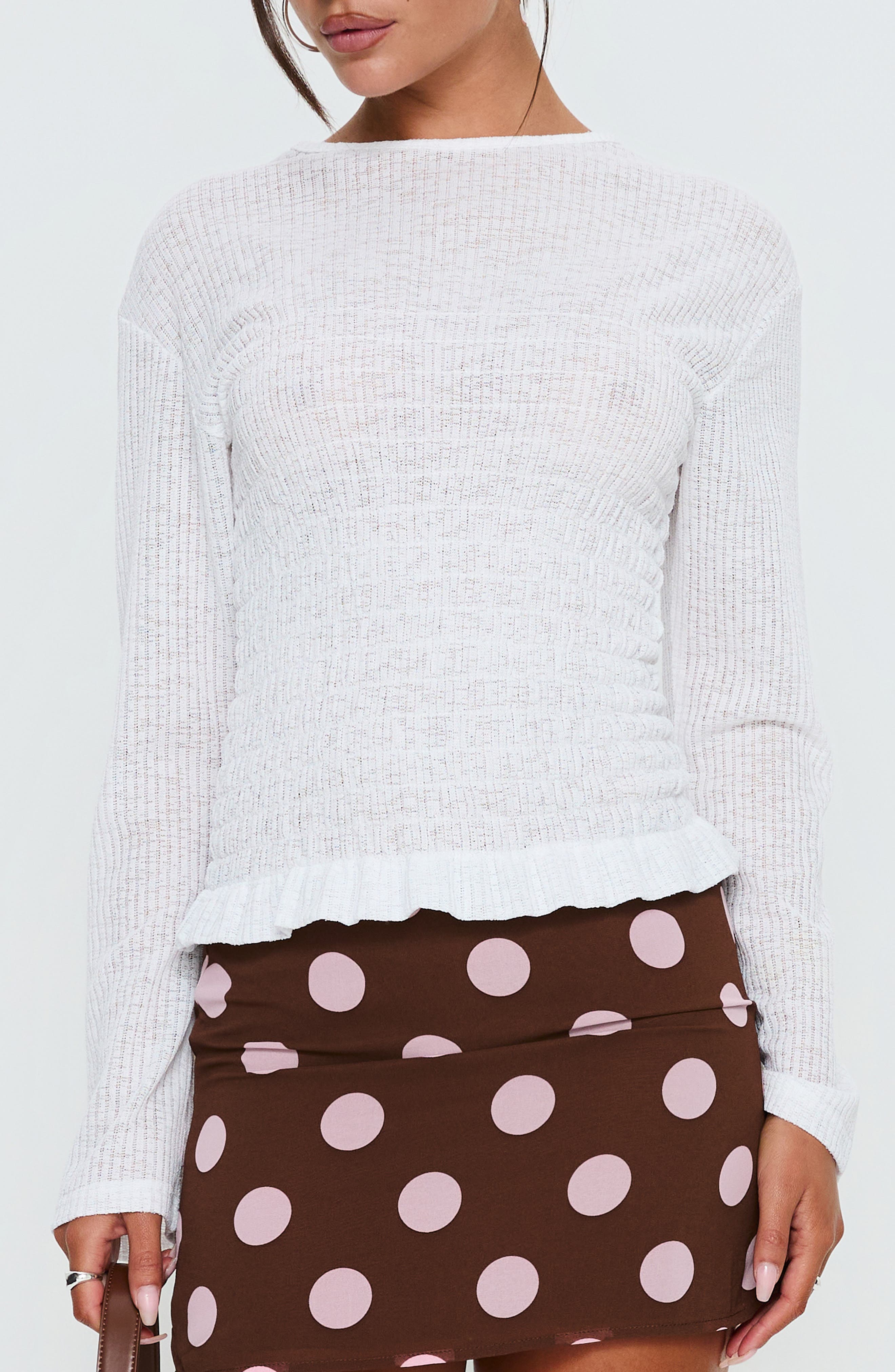 Bradly Shirred Crewneck Top