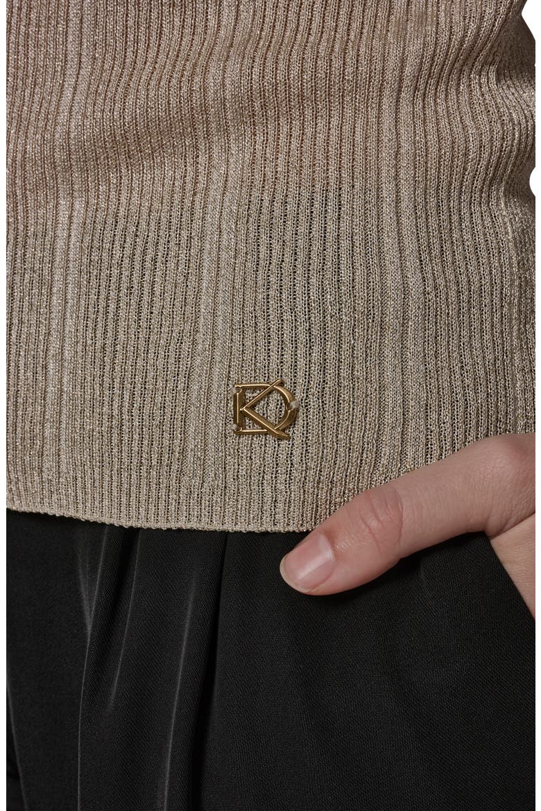 Metallic V-Neck Rib Sweater Tank, Alternate, color, LIGHT GOLD