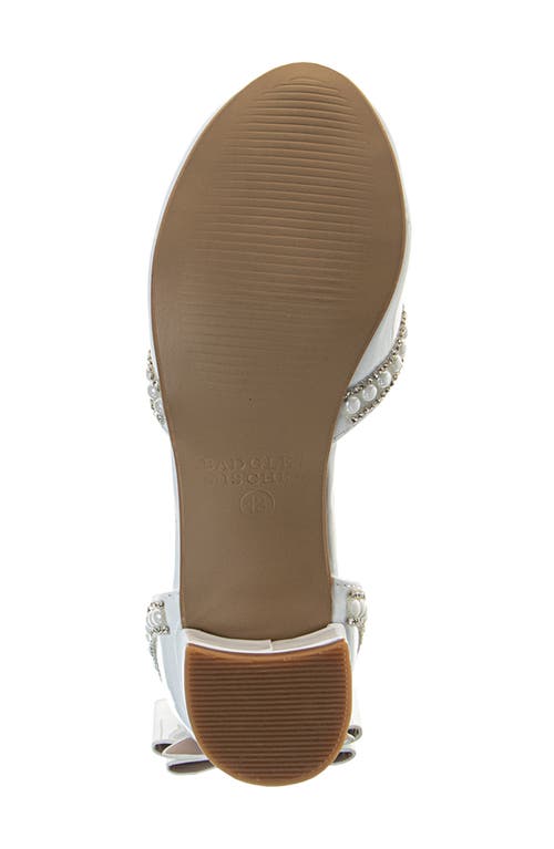 Badgley Mischka Collection Kids' Ankle Strap Pump In White Patent