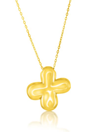 Simona Bubble Initial Pendant Necklace In Gold