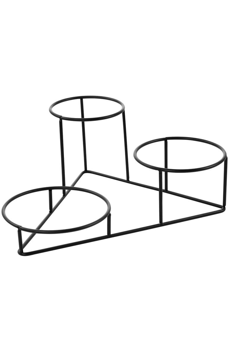 4 Piece Bowl Set with Metal Rack, Alternate, color, White