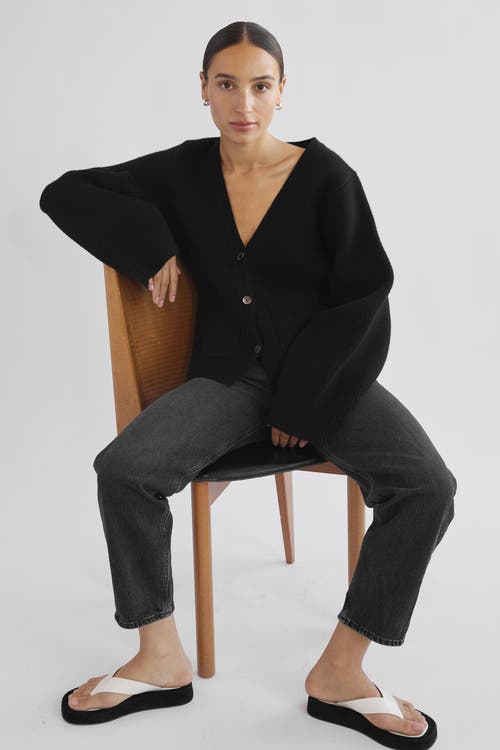 Almina Concept V Neck Cardigan In Black