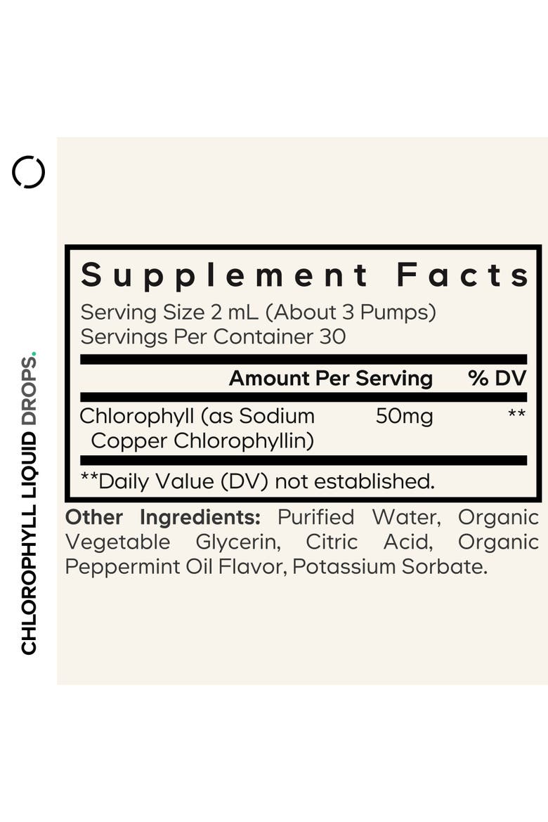 Chlorophyll Liquid Drops Supplement, Alternate, color, White