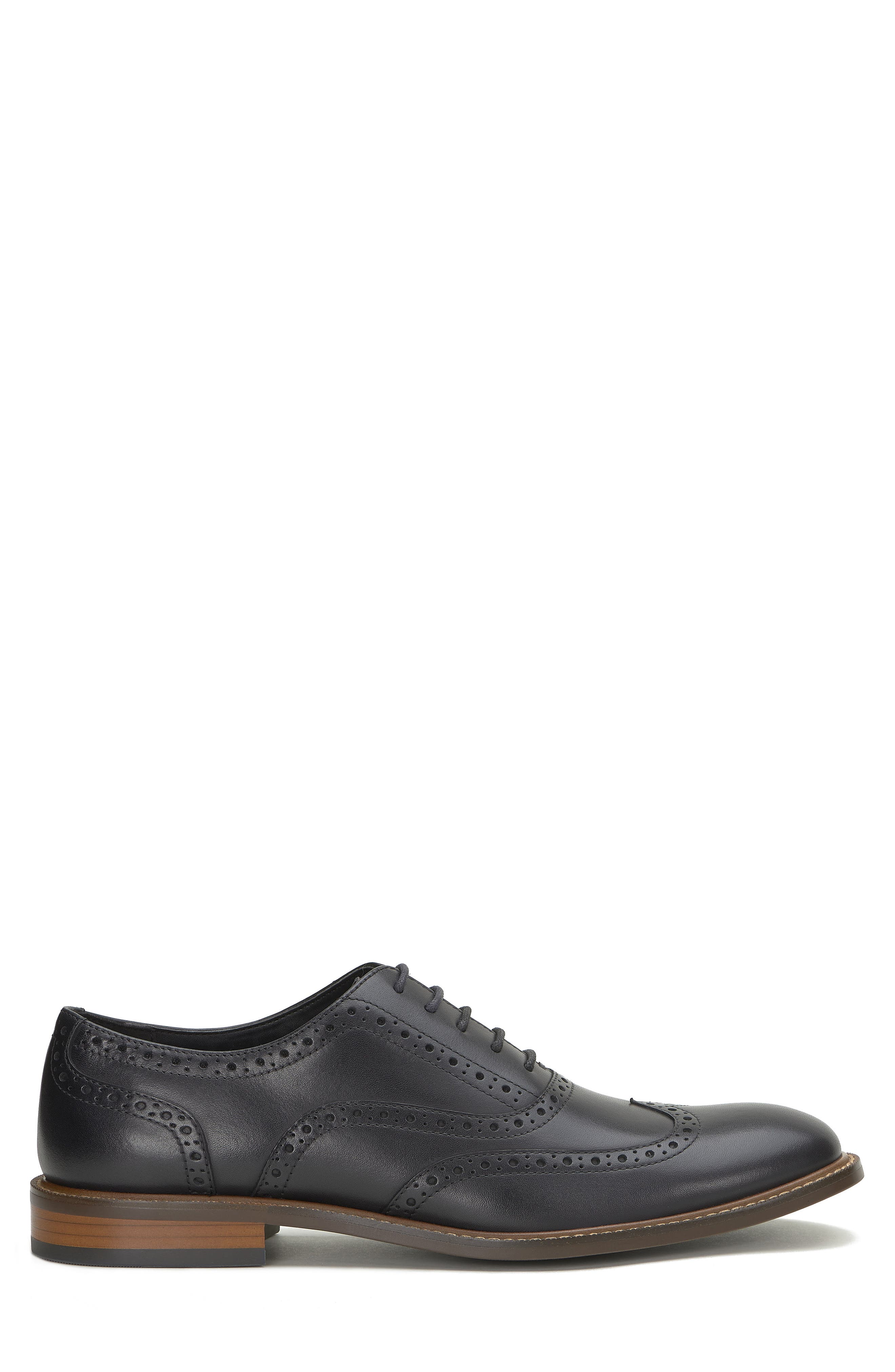Vince Camuto Lazzarp Leather Oxford Shoe, Alternate, color, Black/ Black