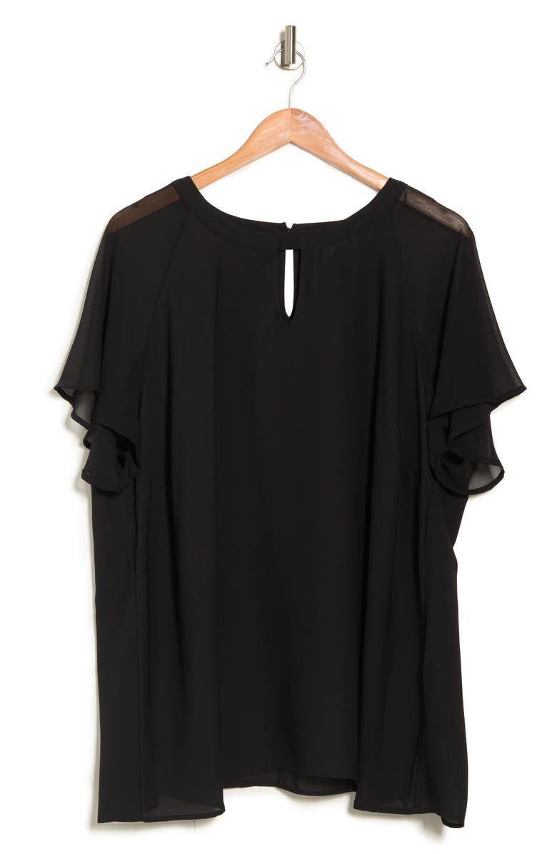 Pleione Crewneck Sheer Raglan Top, Alternate, color, 