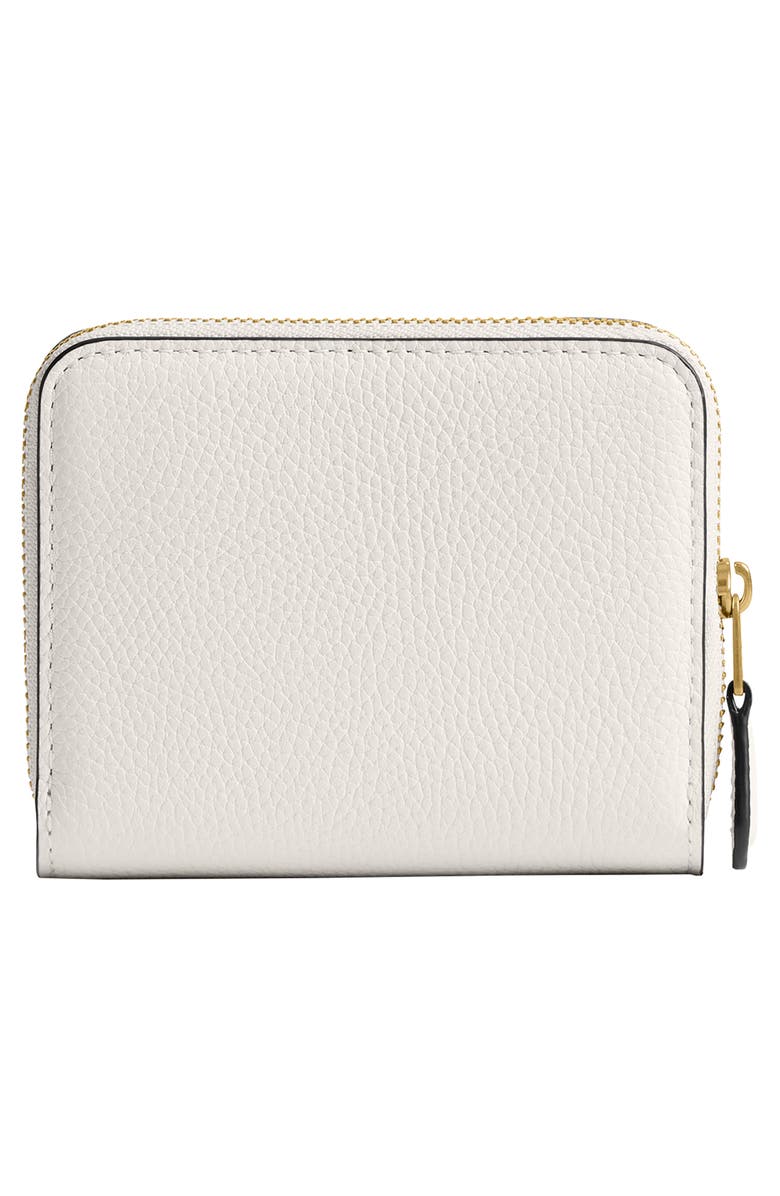 COACH Polished Pebble Leather Bifold Wallet, Alternate, color, Chalk