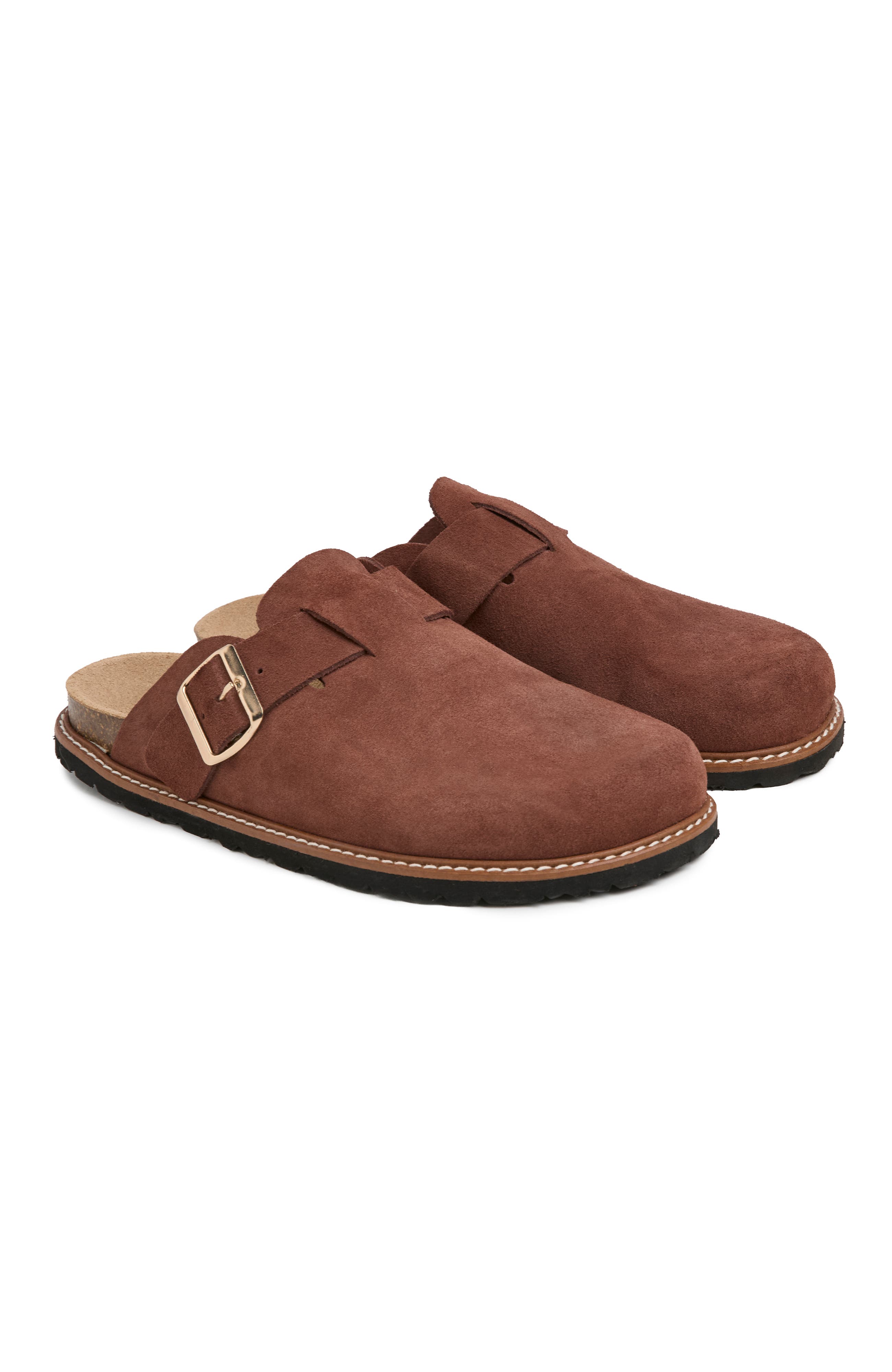 Welt Detail Clog, Alternate, color, Brown Rust