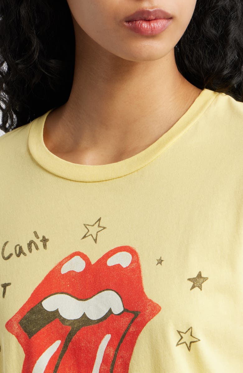 Daydreamer Rolling Stones Satisfaction Cotton Graphic T-Shirt, Alternate, color, Poppy Yellow