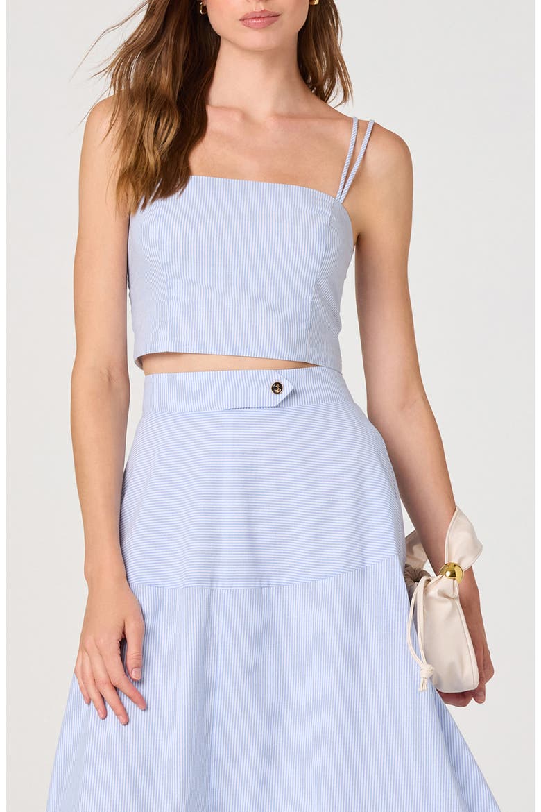 Azzura Stripe Crop Top, Main, color, BLUE STRIPE
