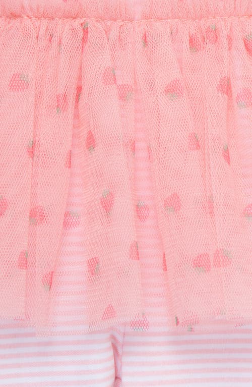 Shop Little Me Strawberry Bodysuit, Skirted Leggings & Headband Set In Pink