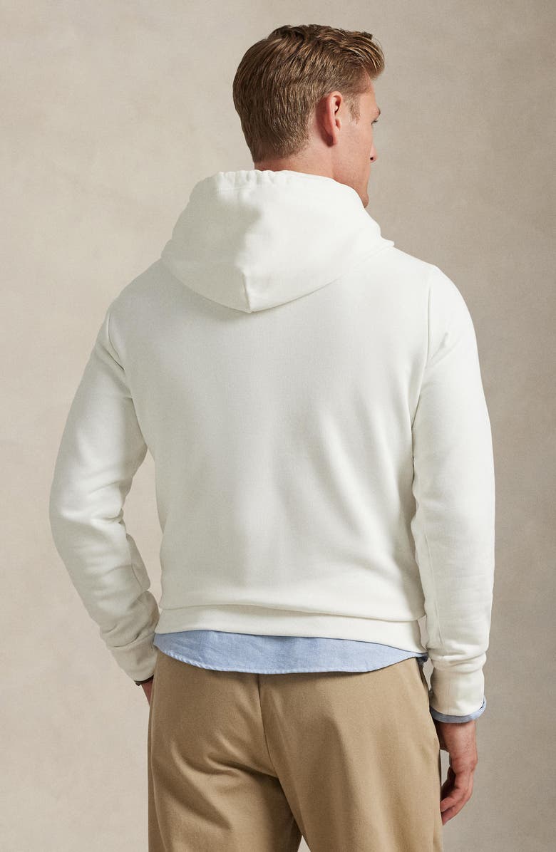 Polo Ralph Lauren Logo Fleece Hoodie, Alternate, color, Deckwash White