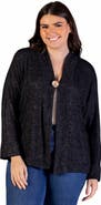 24seven Comfort Apparel Single Button Front Long Sleeve Cardigan
