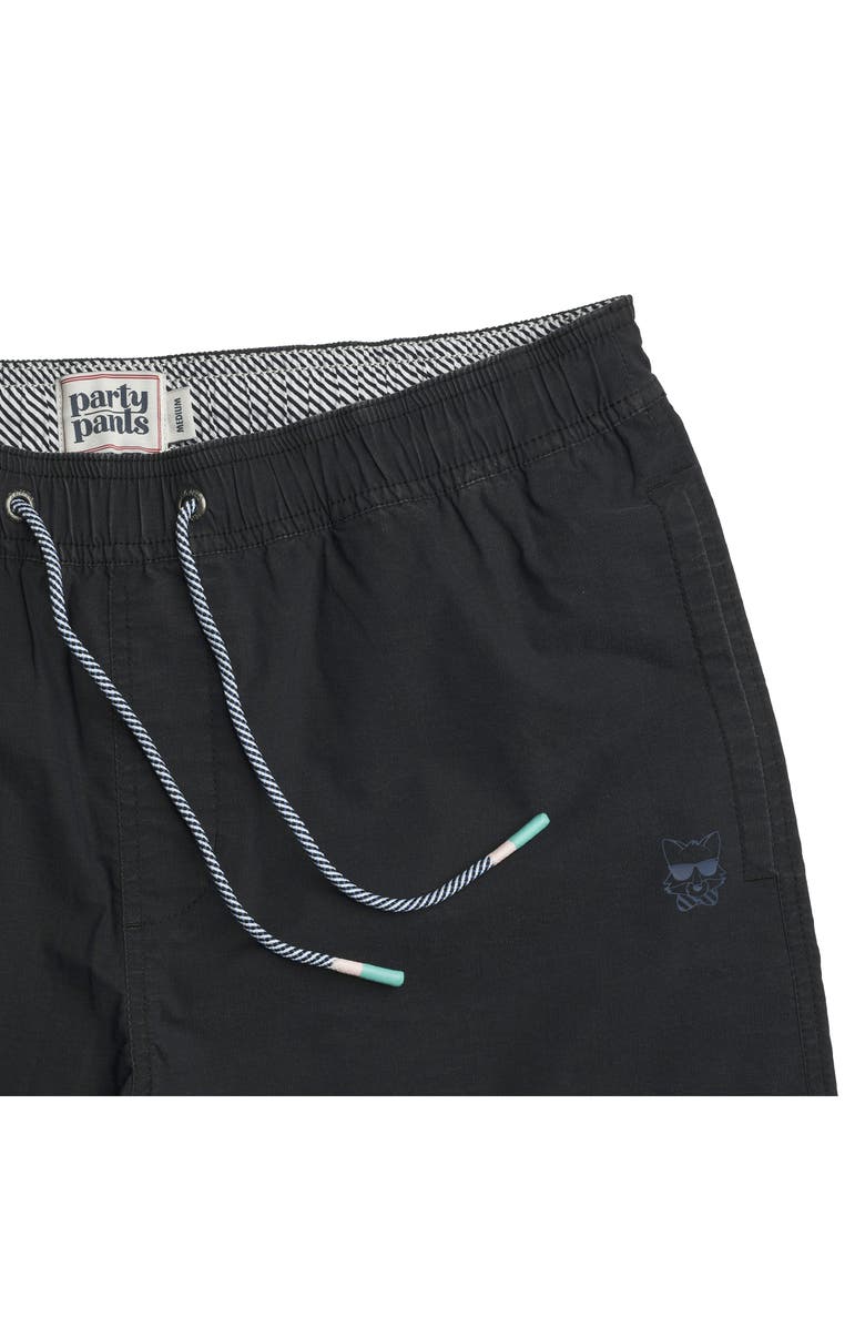 Party Pants Solid Vintage Volley Swim Shorts, Alternate, color, Black