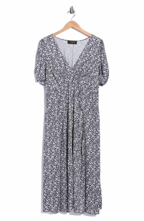 Ditsy Floral V Neck A Line Dress