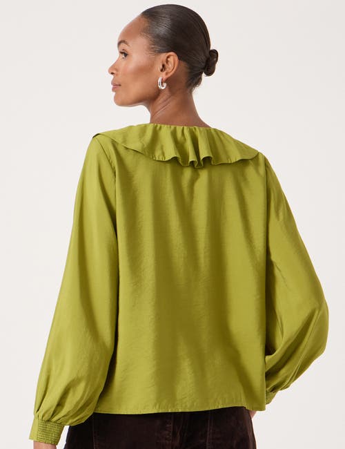 Hush Air Flow Ruffle Blouse In Green