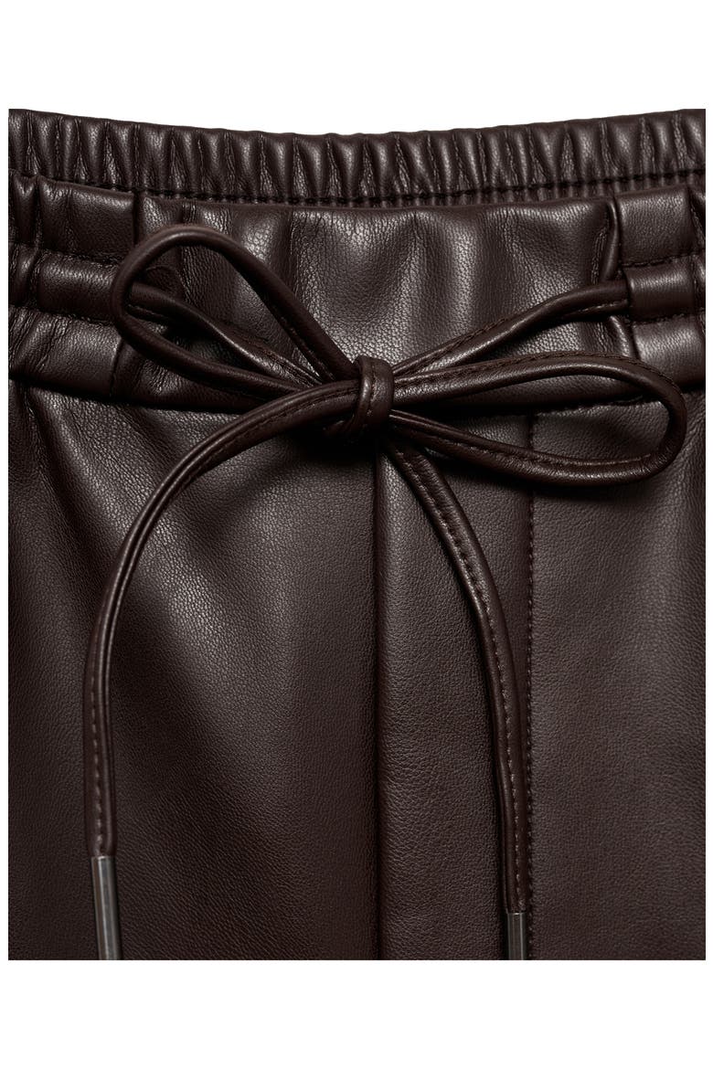 Faux Leather Drawstring Pants, Alternate, color, CHOCOLATE