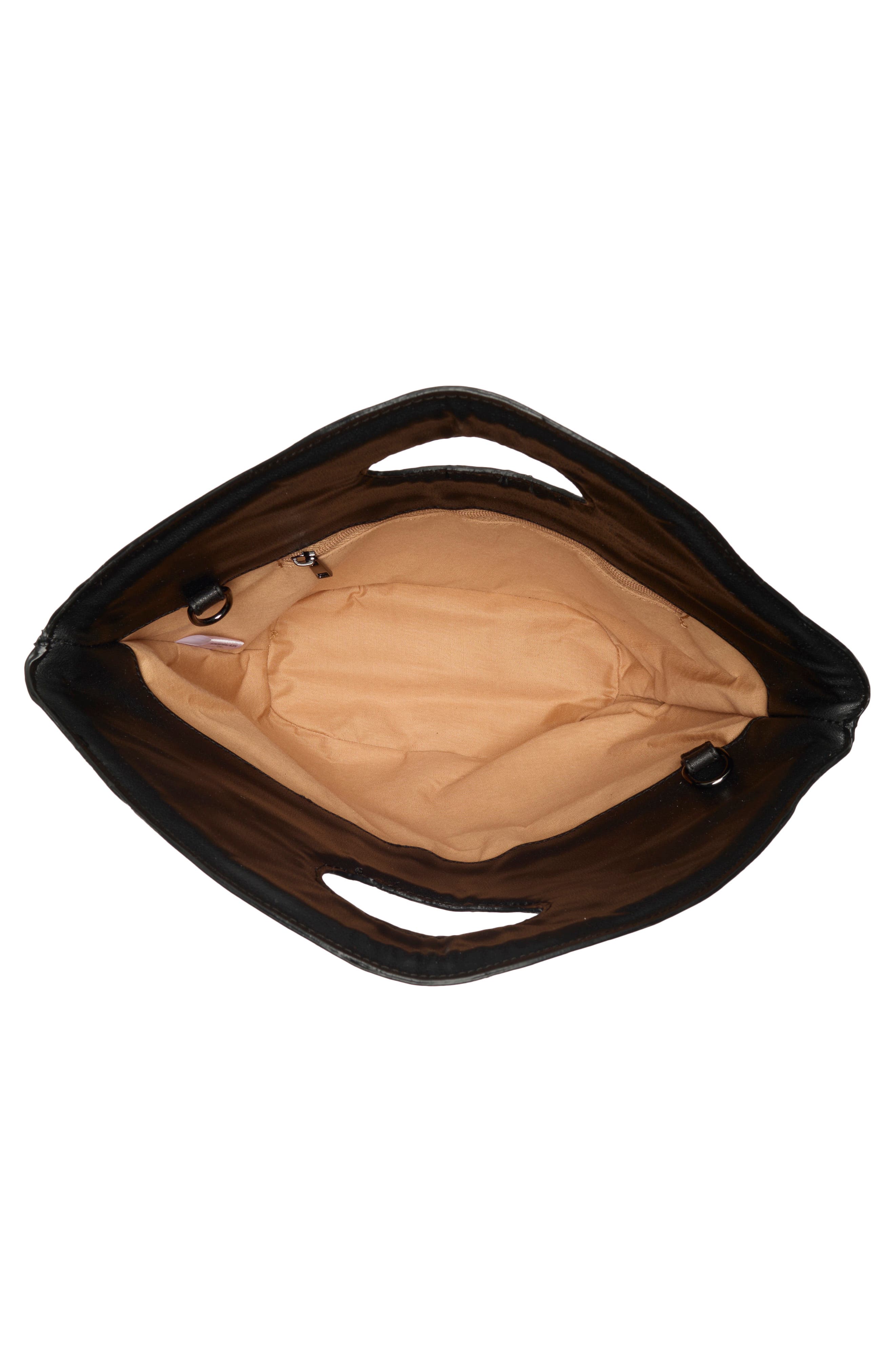 Flared Cutout Handle Straw Bag, Alternate, color, NATURAL BLACK