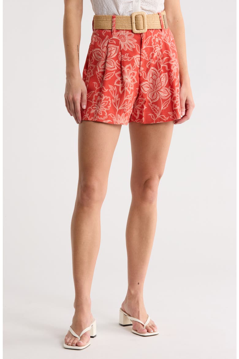 Scenic Route Belted Shorts, Main, color, BANGLE CORAL