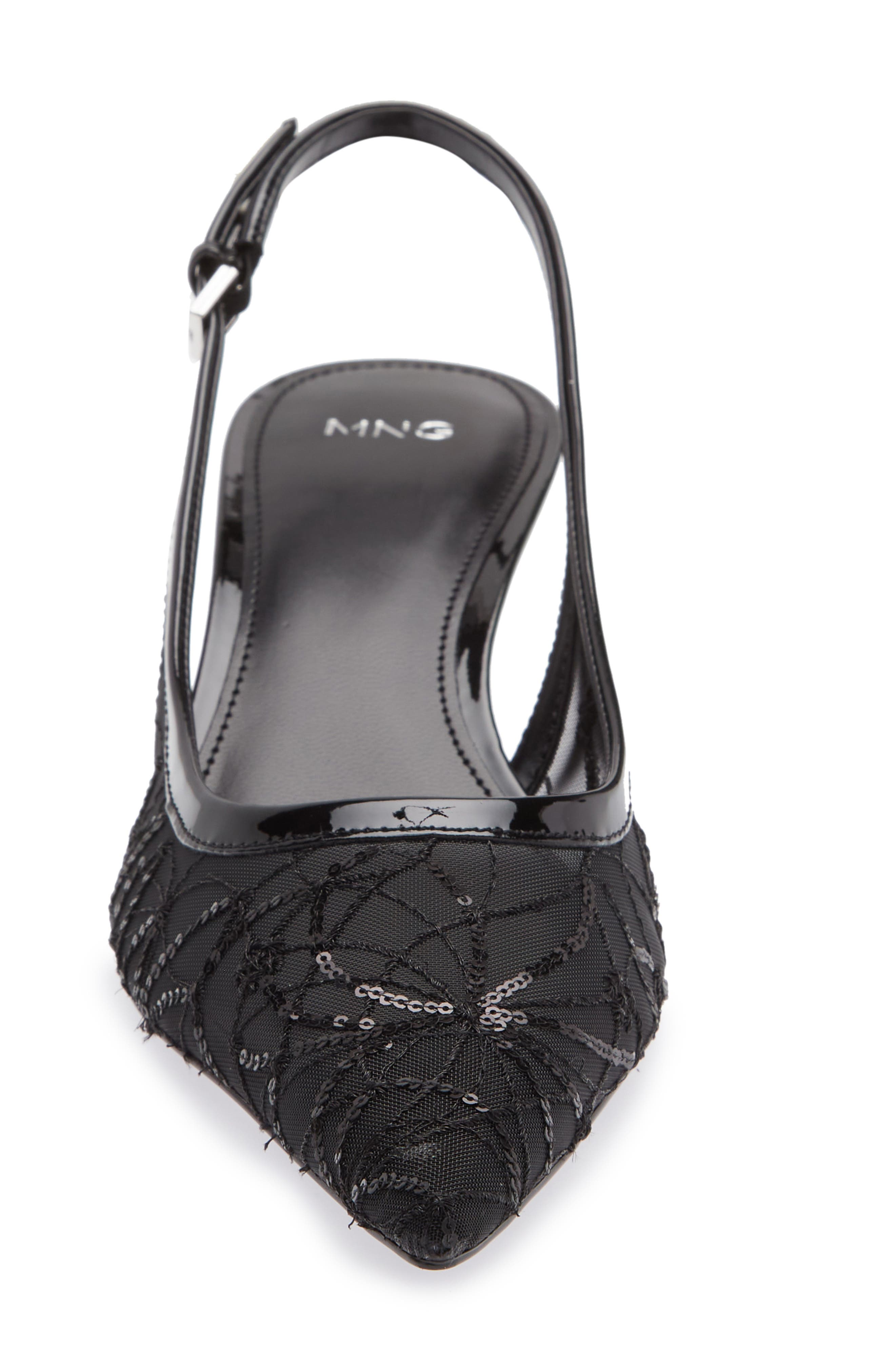MANGO Lorio Slingback Kitten Heel Pump, Alternate, color, Black