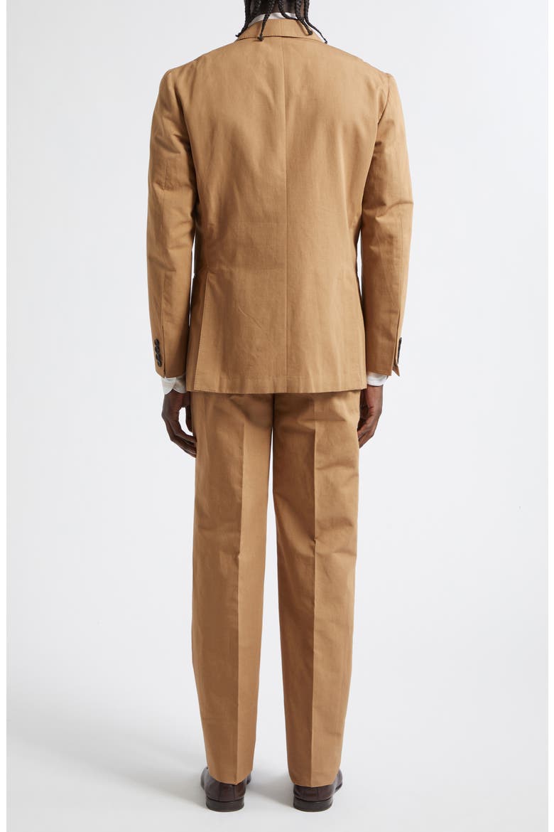 Waverly Tapered Sueded Cotton & Linen Suit, Alternate, color, TAN