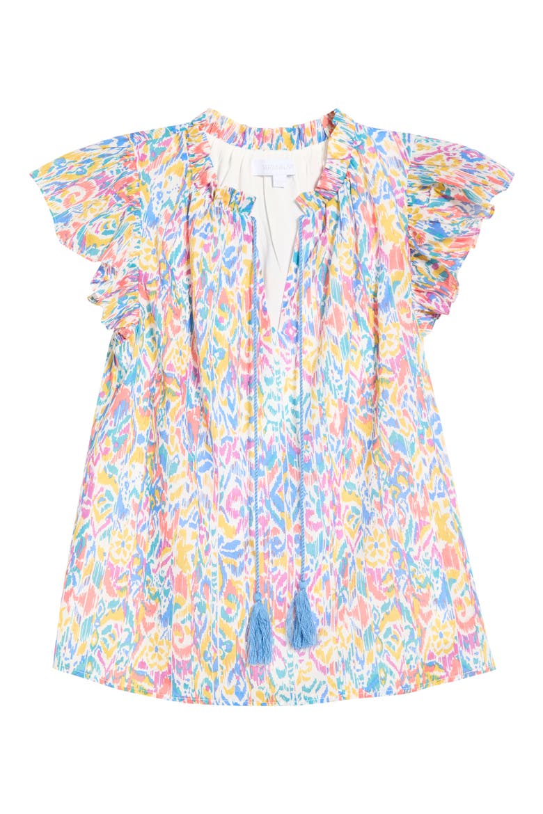 Deniza Flutter Sleeve Top, Alternate, color, CREAM-MULTI